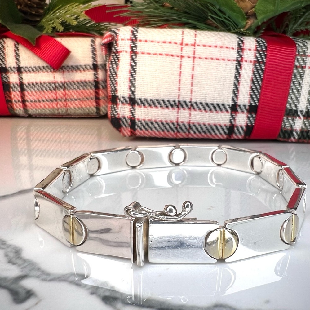 SOLD Gorgeous Vintage Italian Bracelet Screw Link MILOR Sterling Silver 925
